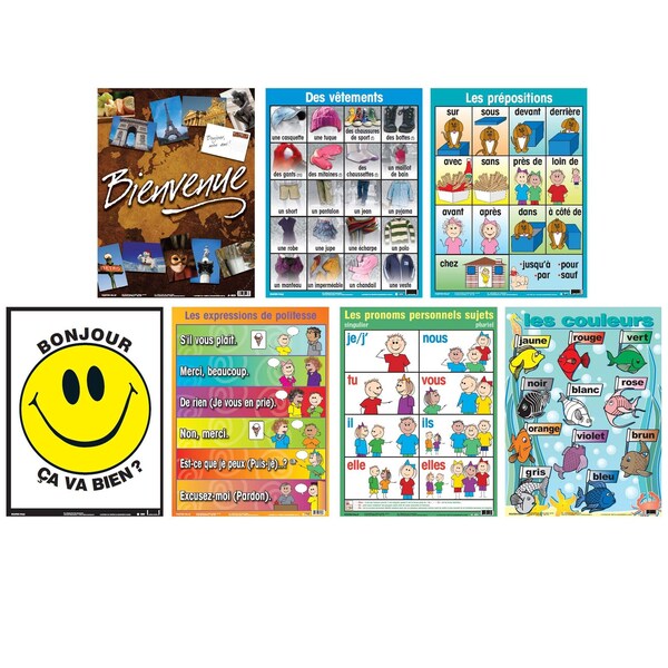 Poster Pals French Essential Classroom Posters Set II PS57 - main